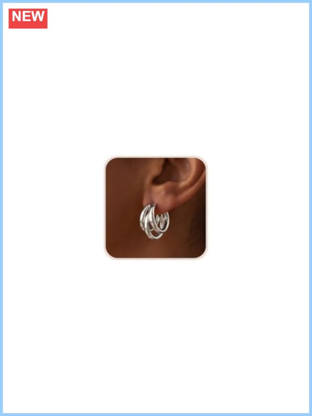 Chunky Hoop Earrings for Women Silver Plated Hypoallergenic
